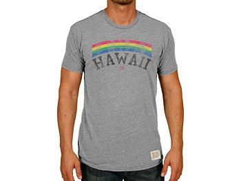Мужская винтажная радужная тройная футболка Hawaii Warriors Retro Brand