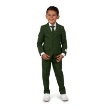 Мальчики 2–8 лет OppoSuits Великолепная зеленая однотонная куртка, брюки и костюм с галстуком OppoSuits
