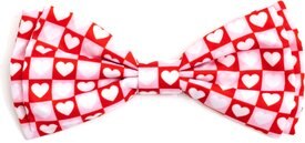 The Worthy Dog Colorblock Hearts Dog Bow Tie The Worthy Dog