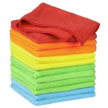 Microfiber Lint Free Highly Absorbent Reusable Kitchen Towels 12 Packs 12&#34; X 12&#34; Unique Bargains