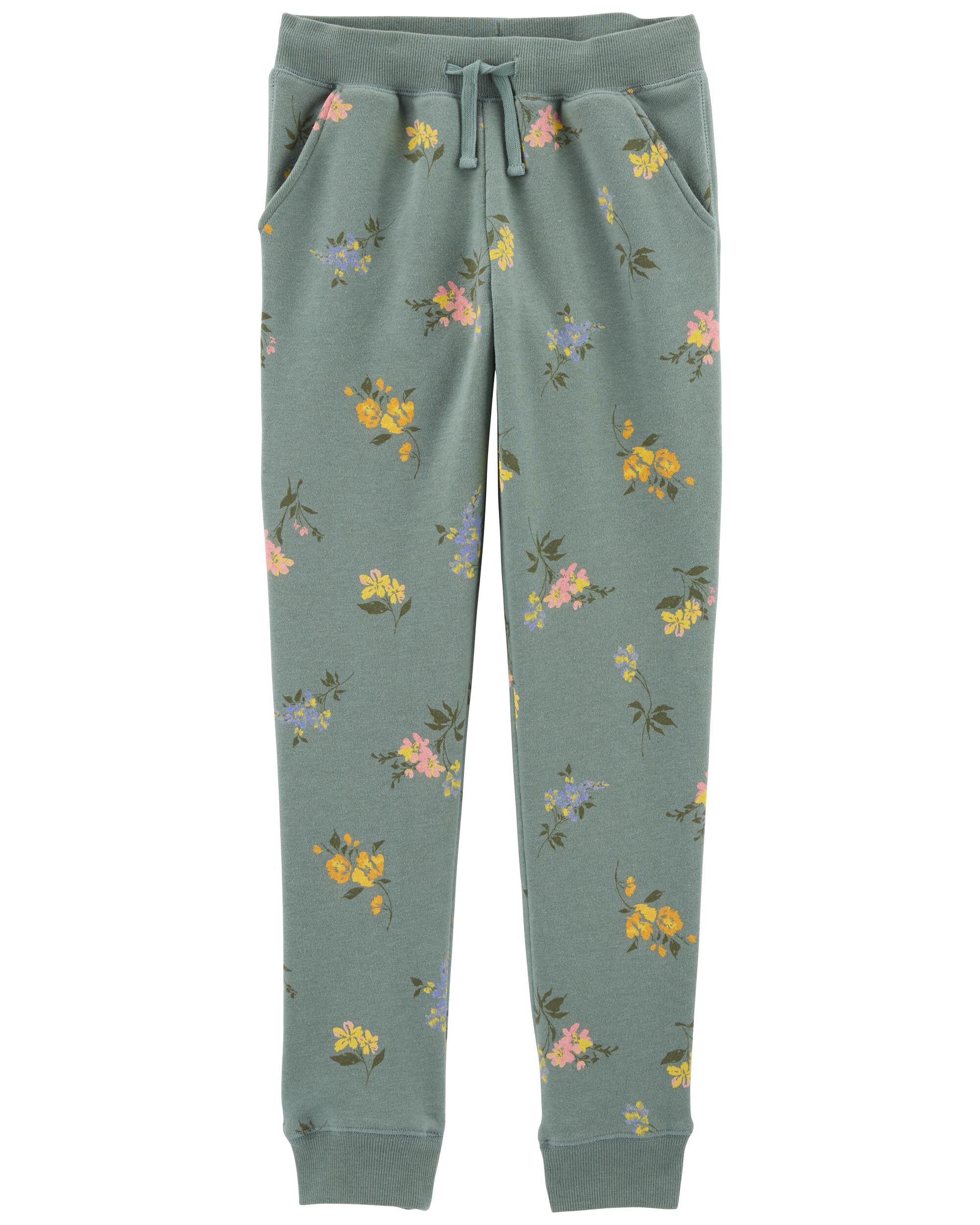 Kid Floral Print Pull-On Fleece Pants Carter's