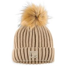 Women's WEAR by Erin Andrews  Natural New York Giants Neutral Cuffed Knit Hat with Pom WEAR by Erin Andrews