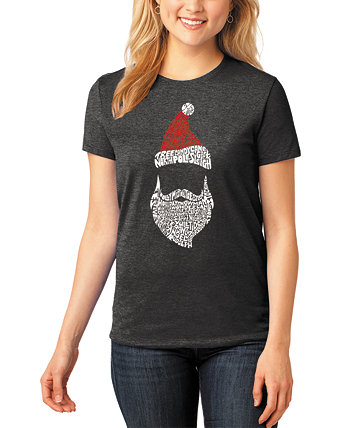 Женская футболка с изображением Санта-Клауса Premium Blend Word Art LA Pop Art