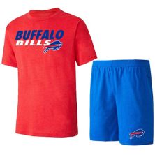Мужской комплект для сна с футболкой и шортами Concepts Sport Royal/Red Buffalo Bills Meter Unbranded