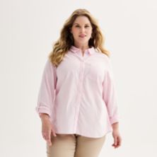 Рубашка на пуговицах с одним карманом Croft & Barrow® Essential больших размеров Croft & Barrow