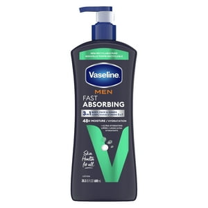 Vaseline Men Fast Absorbing Non Greasy Body Face and Hand Lotion All Skin, 20.3 oz Vaseline