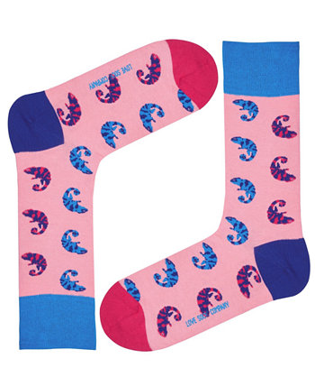 Новинка веселые красочные носки для экипажа из органического хлопка Chameleon Love Sock Company