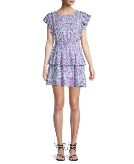 Ярусное платье с цветочным принтом и оборками Celina Moon