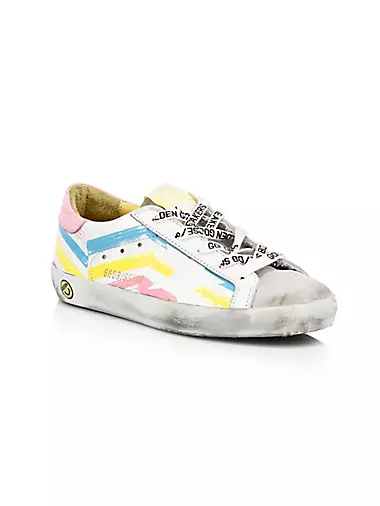 Baby's, Little Kid's &amp; Kid's Superstar Multicolor Stripe Leather Sneakers Golden Goose