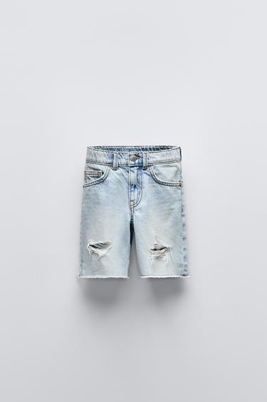  Джинсовые Шорты ZARA RIPPED DENIM SHORTS ZARA