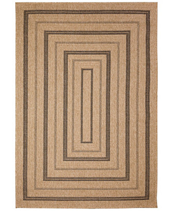 Sahara Multi Border 7'10" x 9'10" Outdoor Area Rug Liora Manne