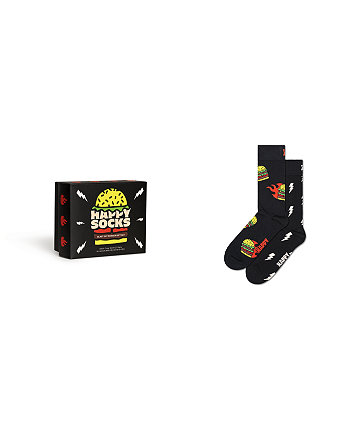 Men's Blast Off Burger Socks Gift Set, Pack of 2 Happy Socks