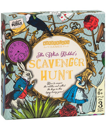 Wonderland Games the White Rabbit's Scavenger Hunt Puzzle Set, 42 Piece PROFESSOR PUZZLE
