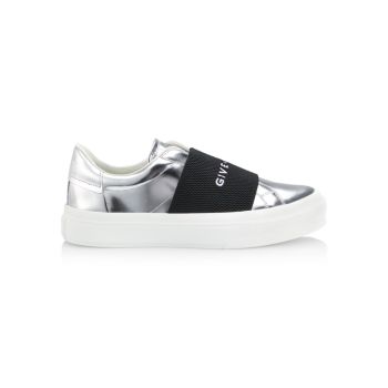 City Court Metallic Leather Sneakers Givenchy
