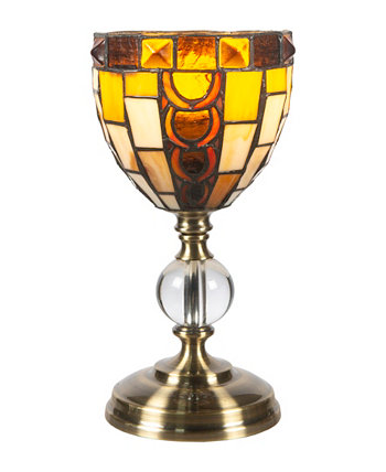 13-дюймовая высокая акцентная лампа с абажуром из настоящего витражного стекла ручной работы Vienne Tiffany Dale Tiffany