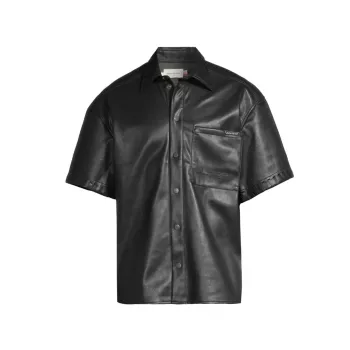 A Force Of Change Faux Leather Oversized Shirt Honor The Gift