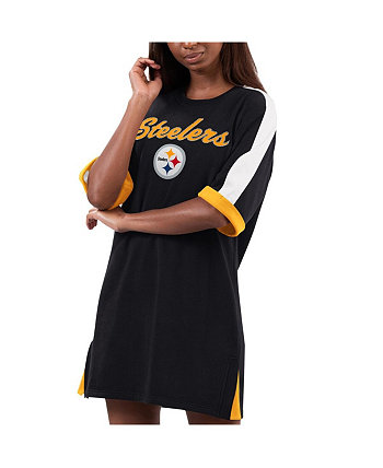 Черное женское платье-кроссовки с флагом Pittsburgh Steelers G-III