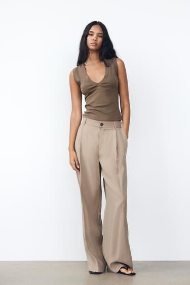 FLOWY PLEATED PANTS ZARA