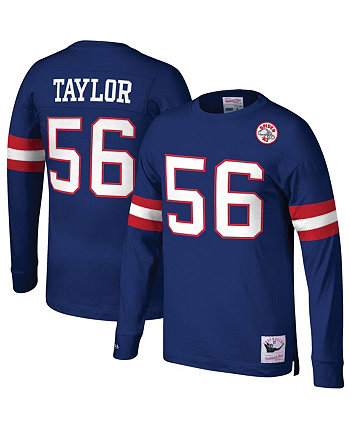 Мужская футболка с длинным рукавом Lawrence Taylor Royal New York Giants Big and Tall Cut & Sew, имя и номер игрока Mitchell & Ness