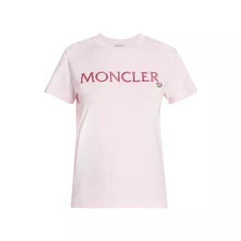 Хлопковая футболка с логотипом и короткими рукавами Moncler