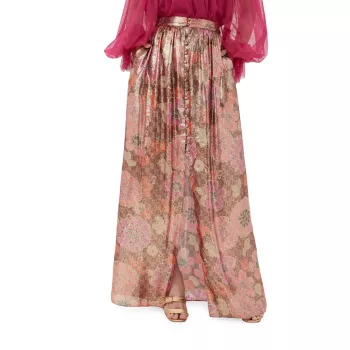 Макси-юбка Akura с металлизированным цветочным принтом Trina Turk