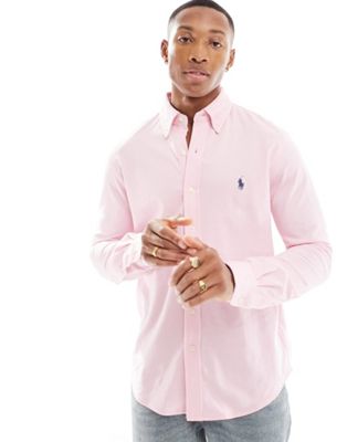 Розовая рубашка из пике с логотипом Polo Ralph Lauren Polo Ralph Lauren