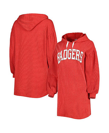 Women's Red Wisconsin Badgers Game Winner Vintage-Like Wash Tri-Blend Dress Gameday Couture