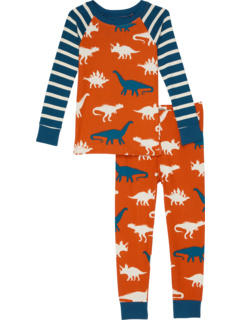 Пижамный комплект Dino Silhouettes из органического хлопка с регланами (для малышей/маленьких детей/больших детей) Hatley