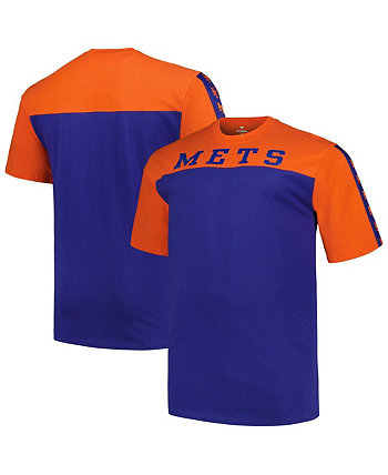 Мужская оранжевая трикотажная футболка Royal New York Mets с большой и высокой кокеткой Profile