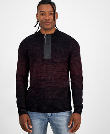 Мужской свитер обычного кроя, окрашенный в космос, с молнией 1/4 и воротником-стойкой, созданный для Macy's I.N.C. International Concepts
