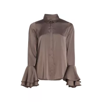 Атласная блузка Selma на пуговицах спереди DEREK LAM