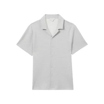Brewer Geometric Cotton-Blend Short-Sleeve Shirt REISS