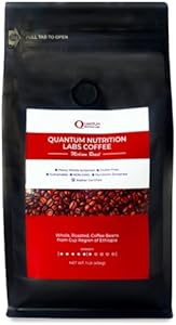 Quantum Organic Whole Roasted Coffee Beans - Medium Roast, From Guji Region of Ethiopia, Crafted for Optimal Health Benefits, Sweet & Fruity, Well-Balanced, Gluten Free, Sustainable, Non-GMO - 1 Pound Premier Research Labs