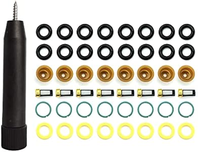 HiSport Fuel Injector Seal Kits Rebuild Set Include O-rings, Pintle Caps, Seal Spacers, Filter Baskets with 1pcs Filter Removal Tool [8 Set] HiSport