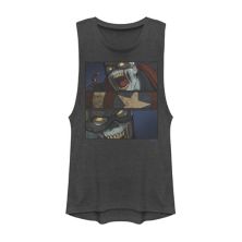 Juniors' Marvel What If Captain America Zombie Panels Muscle Tank Marvel