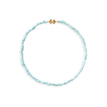 18K-Gold-Plated &amp; Turquoise Beaded Necklace Chan Luu