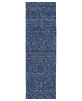 Отпечатки Modern IPM01-17 Синий коврик для дорожки размером 2 фута 6 x 8 футов Kaleen