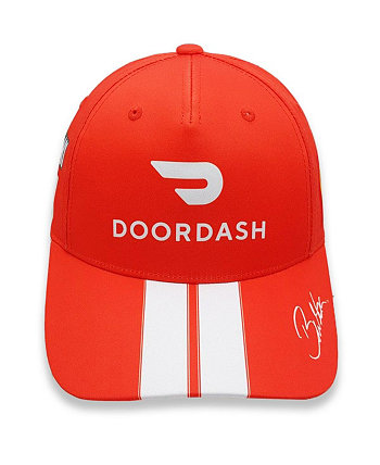Men's Checkered Flag Red and White Bubba Wallace DoorDash Uniform Adjustable Hat Checkered Flag Sports