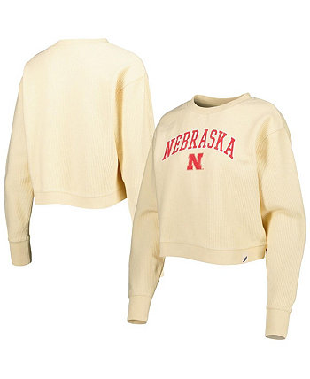 Женский кремовый свитшот Nebraska Huskers Classic Campus Corded Timber League Collegiate Wear