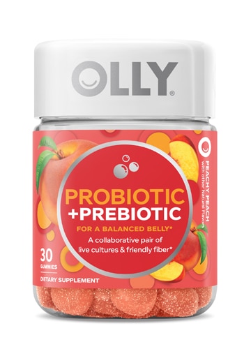 Probiotic Plus Prebiotic Peachy Peach -- 30 Gummies (Жевательные конфеты) Olly