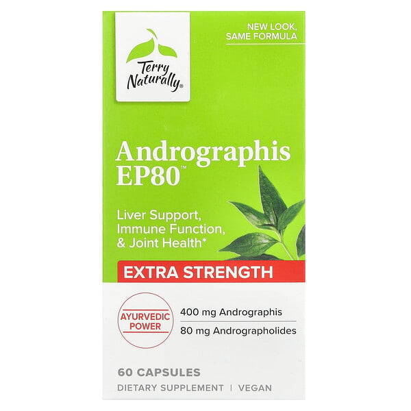 Andrographis EP80, Extra Strength, 60 капсул Terry Naturally