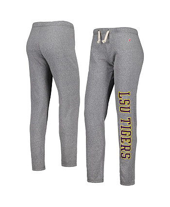 Женские брюки-джоггеры трехцветного цвета LSU Tigers Victory Springs цвета Хизер Серый League Collegiate Wear