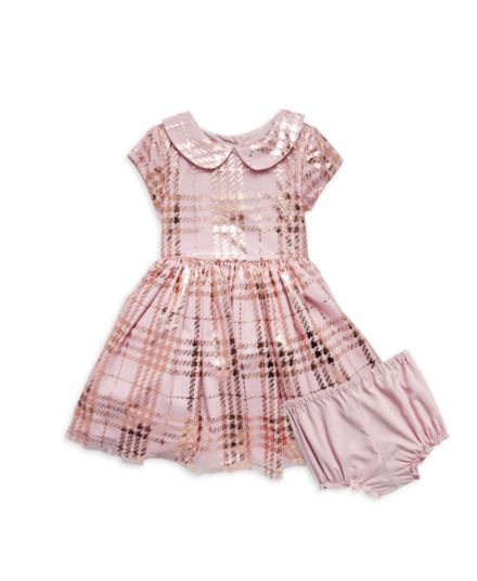 ​Комплектное платье в клетку с эффектом металлик и принтом для девочки для маленьких девочек &amp; Шаровары комплект Pippa & Julie