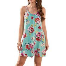 Women Summer Casual Mini Dress Sleeveless Halter Neck Backless Beach Cami Sundress Kojooin
