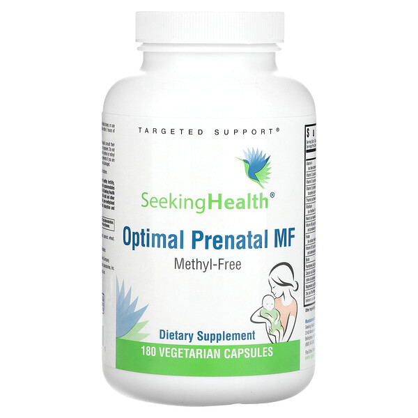 Optimal Prenatal MF, 180 вегетарианских капсул Seeking Health
