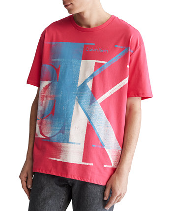 Мужская футболка свободного кроя Blur с монограммой и логотипом Calvin Klein
