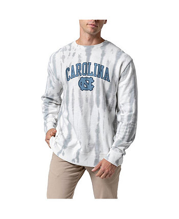 Мужской белый, серебристый классический пуловер из махровой ткани North Carolina Tar Heels Arch Dye League Collegiate Wear