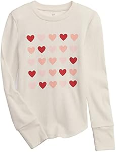 GAP Girls' Long Sleeve Waffle Crew Top Shirt Gap