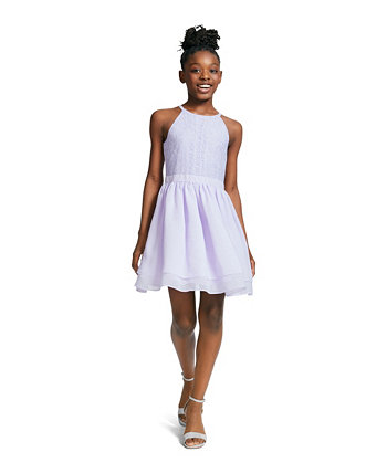Вечернее платье без рукавов из кружева и шифона для больших девочек Calvin Klein