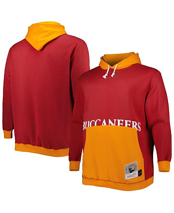 Мужской красный, оранжевый пуловер с капюшоном Tampa Bay Buccaneers Big and Tall Big Face Mitchell & Ness